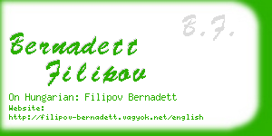 bernadett filipov business card